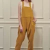A MenteA Mente Linen Overall Pants - Mustard