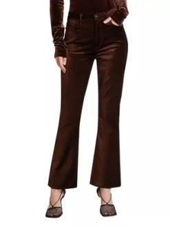 AGOLDENico Velvet Boot Cut Trousers - Chocolate Milk