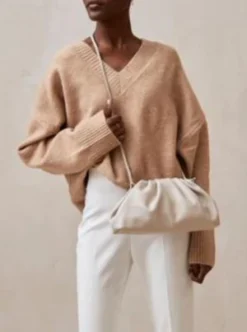 AlohasThe D Leather Clutch - Stone Grey