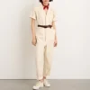 Alex MillStandard Short Sleeve Jumpsuit - Oatmilk