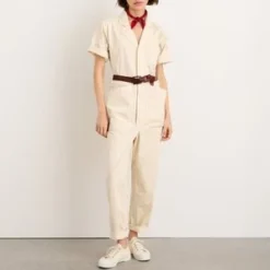 Alex MillStandard Short Sleeve Jumpsuit - Oatmilk