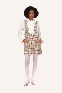 Anna SuiHoundstooth Plaid Jumper - Chocolate Multi