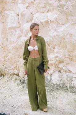 BAHHGOOSESAN TROUSER - Olive