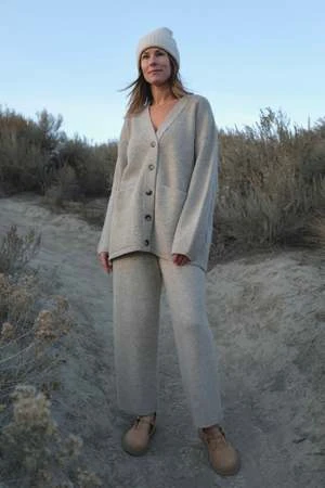 Bare KnitwearJude Alpaca Pant - Sea Salt