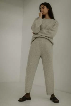 Bare KnitwearJude Alpaca Pant - Sea Salt - Image 3