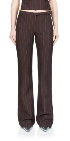 Bec + BridgeBec + Bridge Jade Straight Leg Pants - Plum Pinstripe