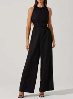 ASTR The LabelLinen Cut Out Jumpsuit - Black