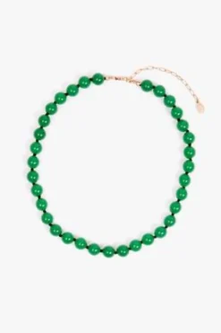 Clare V.Beaded Glass Strand Necklace