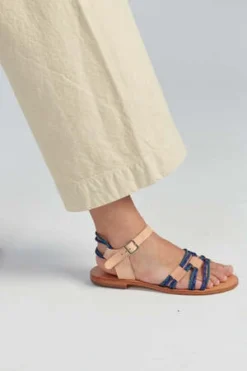 Caron CallahanCleo Flat - Cobalt/Tan