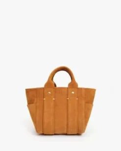 Clare V.Le Petit Box Tote - Camel Suede