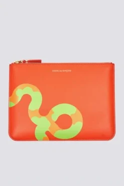 Comme Des Garcons Comme Des GarçonsLeather Ruby Eyes Zip Wallet - Orange