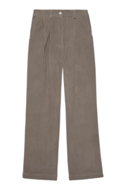 Donni.Cord Pleated Trouser - Mushroom