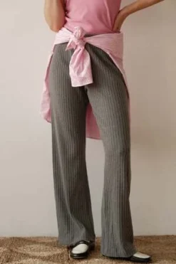 Donni.Sweater Rib Simple Pant - Charcoal Grey