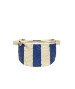 Clare V.Fanny Pack - Indigo/Cream Woven Racing Stripes