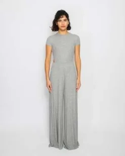 Only HeartsFeatherweight Rib Wide Leg Pants - Heather Grey