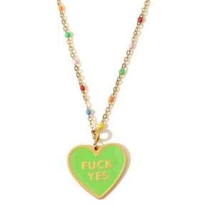 Matter Matters GalleryFuck Yes Rainbow Necklace - Green