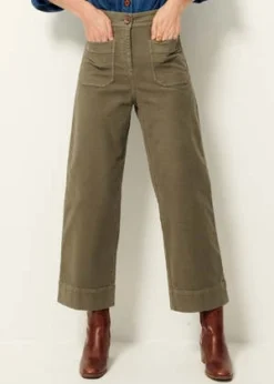 Mabel And MossHudpeach Semi-Wide Crop Pants - Olive