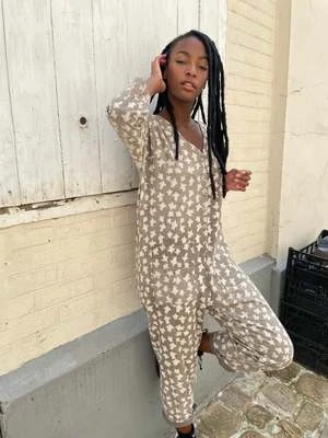 Happy French Ganghappyfrenchgang Libert Jumpsuit - Grey Print - Image 5