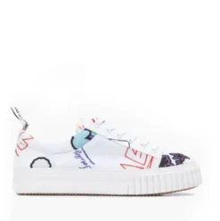 MM6 Maison MargielaScreen-printed Canvas Flatform Sneakers - Multicolor