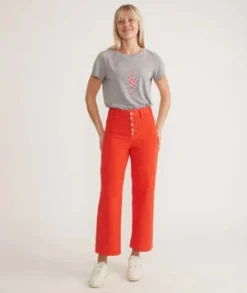 Marine LayerBridget Wide Leg Crop Corduroy - Poinciana