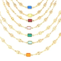 Mali BeadsMariner Puff Gemstone Necklace