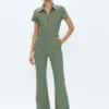 PistolaMartina Short Sleeve Flare Jumpsuit - Colonel