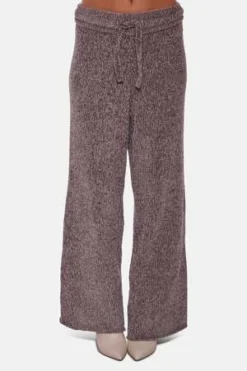 The Tile ClubMiley Chenille Wide Leg Pant - Charcoal