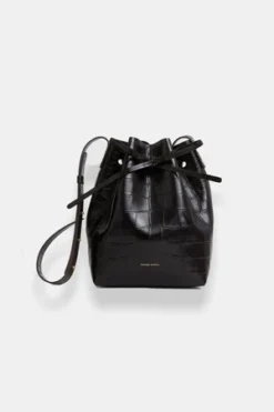 Mansur GavrielMini Bucket Croc Bag - Chocolate