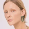 Matter Matters GalleryOval Earrings - Enamel Green