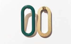 Matter Matters GalleryOval Earrings - Enamel Green - Image 5
