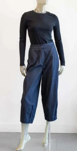 Ozai N KuChambray Jacquard Pants - Blue