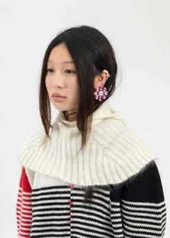 Charles JeffreyCRAZY DAIZY SMILE FACE EARRING - PINK