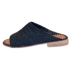 Proud Mary FootwearOpen-Toe Raffia Slide - Black - Image 4