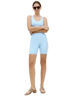 Sporty & RichLogo Biker Shorts - Blue