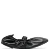 GanniScrunchie Leather Ballerina - Black