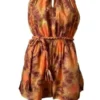 Ulla JohnsonShaina Romper - Red/Topaz