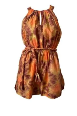 Ulla JohnsonShaina Romper - Red/Topaz