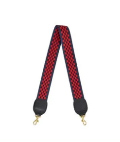 Clare V.Shoulder Strap - Navy/Red Checker
