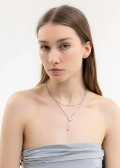 DEPARTMENTTwo Hearts Necklace Set - Silver