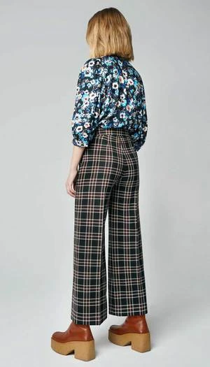 SmytheWide Leg Culotte - Black Plaid - Image 3