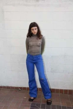 KkCoStraight Slit Pant - Blueberry