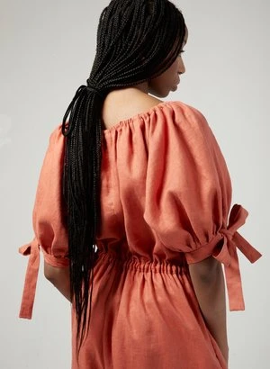 Eliza FaulknerLinen Jumpsuit - Terracotta - Image 3