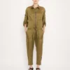 UMA | Raquel DavidowiczUtility Satin Jumpsuit - Olive/Black