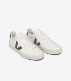 VEJACampo Chromefree Leather Shoes - White Kaki