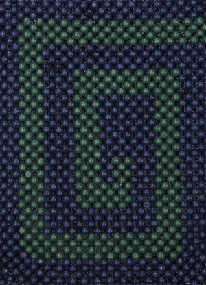 YMCWooden Bead Bag - Navy/Green - Image 3