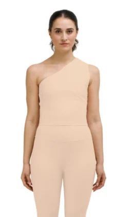 HauslabelONE SHOULDER ASYMMETRICAL TOP - CAMEL